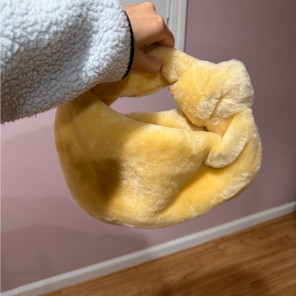 Yellow Faux Fur Handbag - Picture 2 of 4